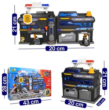 ИНТЕРАКТИВНЫЙ ПОЛИЦЕЙСКИЙ УЧАСТОК СВЕТОДИОДНАЯ ПОЛИЦЕЙСКАЯ ПАРКОВКА +2 МАШИНЫ