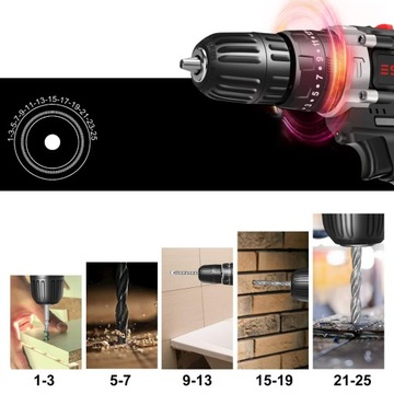 21V WIERTARKO WKRĘTARKA AKUMULATOROWA WALIZKA + 2AKU