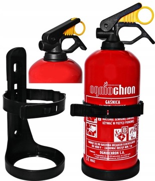 GAŚNICA SAMOCHODOWA PROSZKOWA OGNIOCHRON BC 1kg 5 lat + WIESZAK UCHWYT 2024