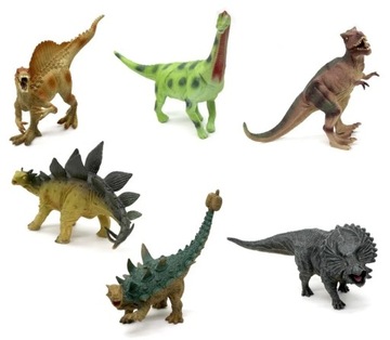 DUŻE DINOZAURY ZESTAW 6 szt FIGURKI DINOZAUR T-REX