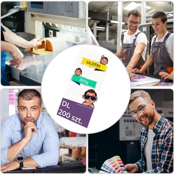 Ulotki DL voucher DL zaproszenie 350g bon FULL KOLOR 200 szt.
