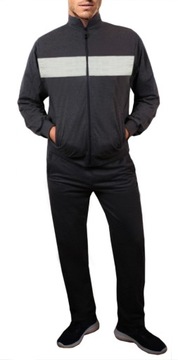 ТЕПЛЫЙ МУЖСКОЙ спортивный костюм, толстовка, воротник стойка, черный, 2382 L