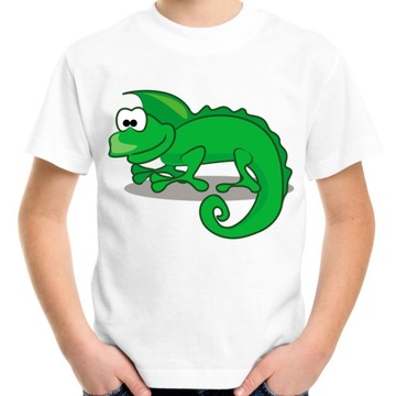 Koszulka z kameleonem kameleon dziecięca t-shirt z gadem na prezent 128