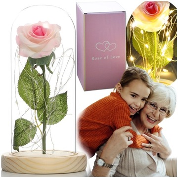 КРАСИВАЯ ИСКУССТВЕННАЯ ВЕЧНАЯ РОЗА В СТЕКЛЕ ПОДАРОК ​​НА ДЕНЬ РОЖДЕНИЯ ЖЕНСКИЙ ДЕНЬ