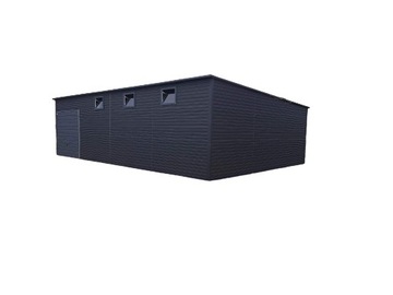 Garaż blaszany 12x8 blaszak okna brama podnoszona grafit garaże blaszane