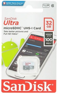 КАРТА MICRO SD SANDISK 32 ГБ ULTRA 100 МБ/с