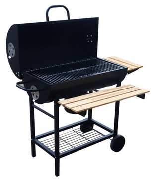 DUZY GRILL OGRODOWY DUŻY BBQ WĘGLOWY 3 RUSZTY Z POKRYWĄ TERMOMETR
