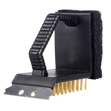 ЩЕТКА-СКРЕБОК 3В1 СО СКРЕБКОМ ДЛЯ ОЧИСТКИ ГРИЛЬНЫХ ВИНОГРАДОВ ОЧИСТИТЕЛЬ