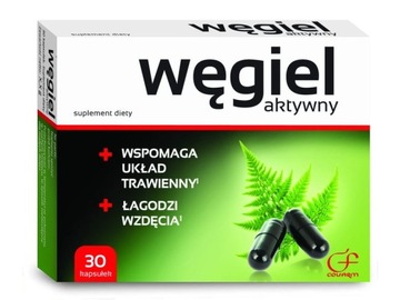 COLFARM Węgiel Aktywowany biegunka 30 kapsułek
