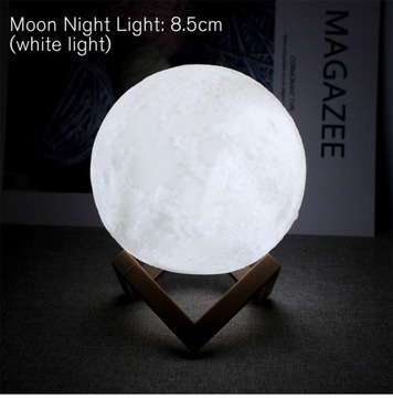 8cm Moon LED Night Light Battery Powere With Stand