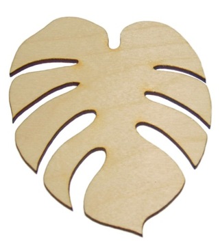 LIŚĆ MONSTERA ZE SKLEJKI 8,5cm X 10cm sklejka 3mm