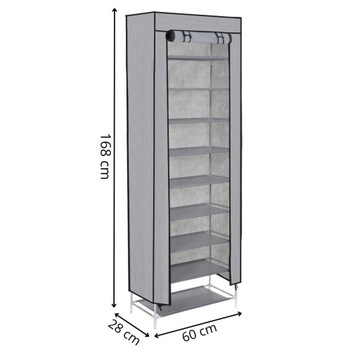 ШКАФ ДЛЯ ОБУВИ, ТКАНЬ, ТЕКСТИЛЬ, ПОЛКА ДЛЯ ОБУВИ, ГАРДЕРОБ КНИЖНЫЙ ШКАФ, 9 ПОЛОК, XL