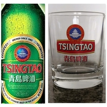 TSINGTAO BEER szklanka 10szt whisky tequila CHINY