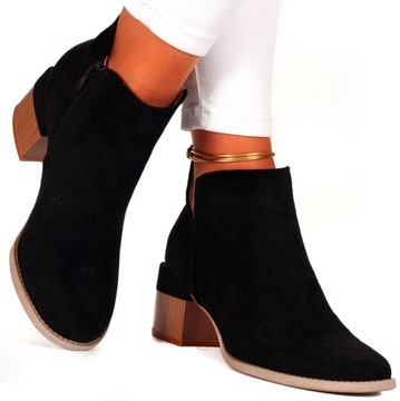 ЭЛЕГАНТНЫЕ ЖЕНСКИЕ БОТИНКИ С ВЫРЕЗОМ НА СТОЙКЕ