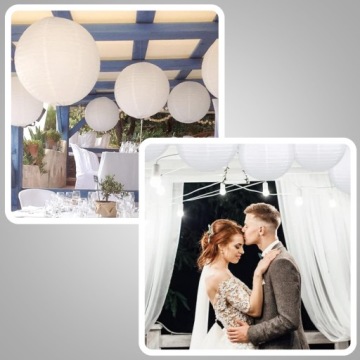 БУМАЖНЫЙ ФОНАРЬ БОЛЬШОЙ 40 СМ ДЛЯ СВАДЬБЫ, СВАДЕБНОГО ПРИЧИНЕНИЯ, ПОДВЕСНОЙ ДЕКОРАТИВНЫЙ ШАР