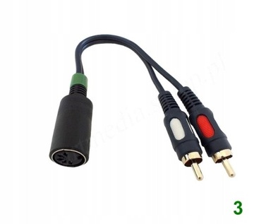 adapter gramofonu DIN-5 545 na 2 wtyki RCA chinch~