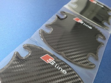 Защитные наклейки на ручки дверей Audi Sline Carbon
