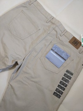 Męskie spodnie casual chino stone 42/33 prążki