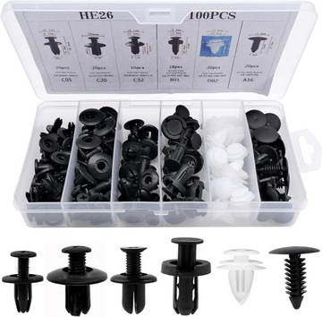 SPINKI KOŁKI KLIPSY SAMOCHODOWE DO AUTA TAPICERKI UNIWERSALNE 6 RODZAJÓW