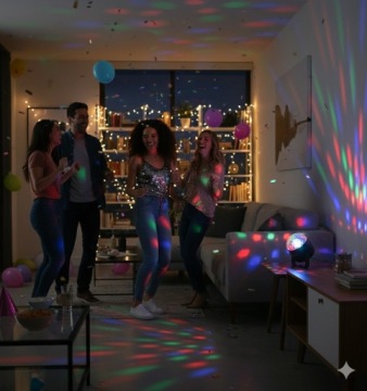 ДИСКОТНЫЙ ПРОЕКТОР «КУЛЯ», ДИСКО-РЕФЛЕКТОР, СЦЕНИЧЕСКИЕ СВЕТИЛЬНИКИ С LED-ПОДСВЕТКОЙ RGB