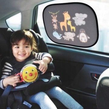 АВТОМОБИЛЬНЫЕ СОЛНЦЕЗАЩИТНЫЕ КОЗЫРЕКИ, ЧЕРНЫЕ, С УЗОРОМ ИЗ МУЛЬТФИЛЬНЫХ ЖИВОТНЫХ