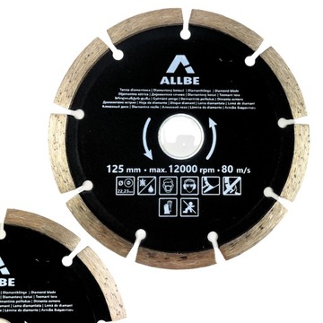 TARCZA DIAMENTOWA 125MM 22,2MM DO KOSTKI BETONU