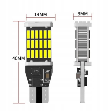 СВЕТОДИОДНАЯ ЛАМПА W16W T15 REVERSE CANBUS 45 LED SMD
