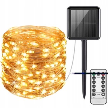 GIRLANDA LAMPKI SOLARNE OGRODOWE 300LED 30M PILOT