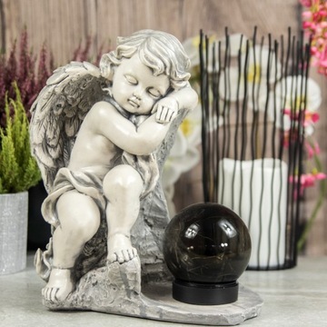 СЕРАЯ ГИПСОВАЯ ФИГУРКА Гробница СОЛНЕЧНАЯ СВЕТОДИОДНАЯ ЛАМПА