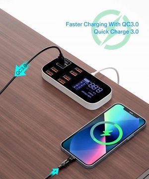 Настольная USB-зарядная станция ASOMETECH с 8 портами и