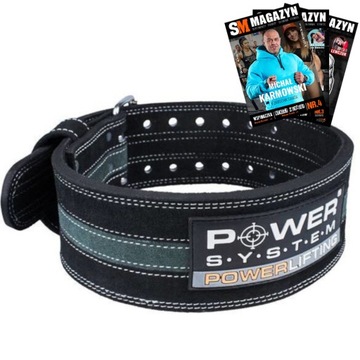 POWER SYSTEM PAS POWERLIFTING SKÓRZANY PAS TRENINGOWY WYTRZYMAŁY ROZMIAR L