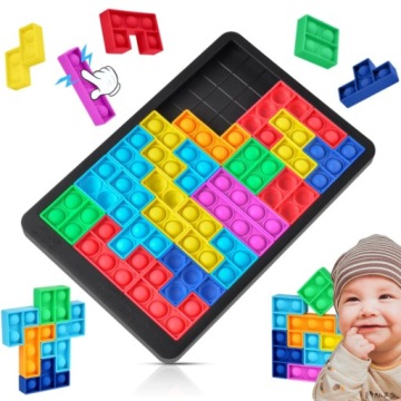 Sensoryczna zabawka antystresowa tęczowa tangram dla dzieci pop bubble