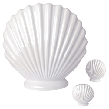 Wazon BIAŁY Ceramiczny Wysoki MUSZELKA Połysk 23,5