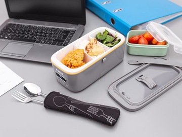 LUNCH BOX ELEKTRYCZNY PAROWAR DO GOTOWANIA 100°C ZESTAW N'OVEEN MLB 910