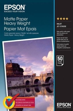 Epson Matte Paper Heavy Weight, DIN A3, 167g/m2, 50 Arkuszy C13S041261