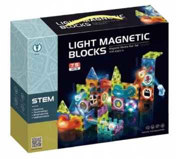 МАГНИТНЫЕ БЛОКИ 75 EL СВЕТЯЩИЕСЯ ШАРИКИ МРАМОРНАЯ ДОРОЖКА