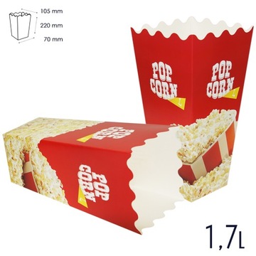 Упаковка ПОПКОРНА - вместимость 1,6 литра – 100 шт.