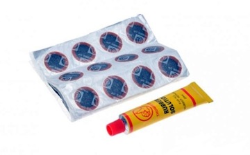 ZESTAW NAPRAWCZY DĘTKI KLEJ 20ml ŁATKI 48szt