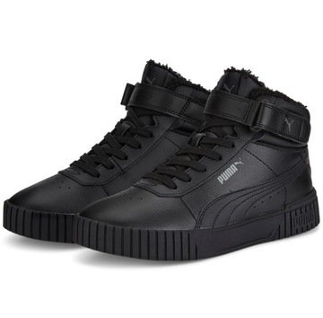 Buty damskie trampki Puma Carina Mid ciepłe wysokie sportowe czarne 41