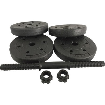 Obciążenia 4x2,5kg talerze + GRYF + zaciski Hantla