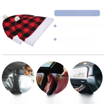 ЧЕХОЛ АВТОКРЕСЛА В ВИДЕ ШАПКИ САНТЫ, РОЖДЕСТВЕНСКИЕ УКРАШЕНИЯ, ИНТЕРЬЕР ПОДГОЛОВНИКА