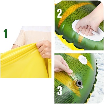 ŚLIZGACZ NA ŚNIEG DUŻY SANKI DMUCHANE KOŁO ŚLIZGANIA DINOZAUR + PLECACZEK