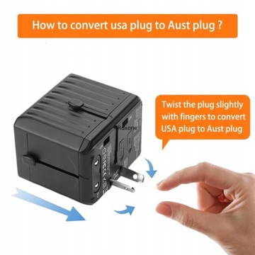 Międzynarodowy uniwersalny adapter podróżny USB