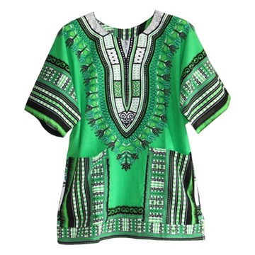 Festiwal afrykańskich koszul Dashiki unisex z krótkim rękawem, rozmiar