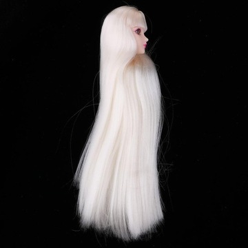 1/6 BJD скульптура головы с макияжем лица, белые волосы, женщина