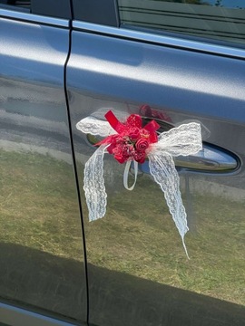 Красный свадебный бант для украшения автомобиля/стула
