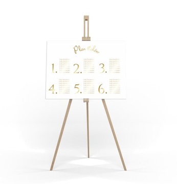 Plan stołów Tablica z listą gości Planer 70x100cm