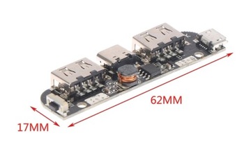 USB-модуль зарядного устройства Powerbank 2xUSB 5V 2A USB-C microUSB / 0132