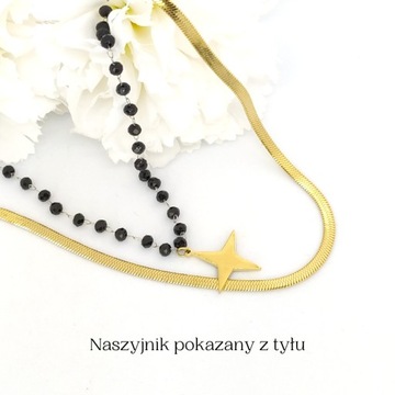 ОЖЕРЕЛЬЕ С ЗОЛОТЫМИ БУСИНАМИ, ХИРУРГИЧЕСКАЯ СТАЛЬ 2в1