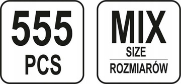 ZESTAW ZAWLECZEK PROSTYCH ZAWLECZKI 555SZT. YATO